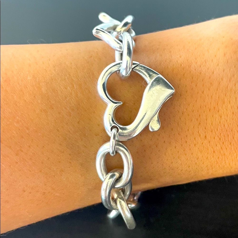 Big heart silver 925 bracelet